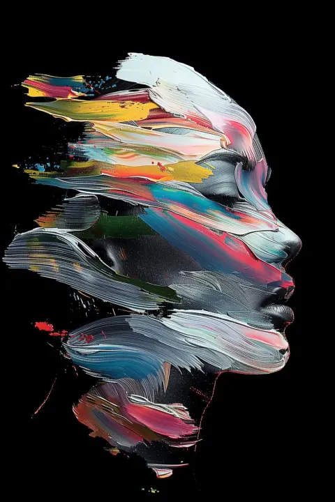 Abstract Brushstroke Portrait