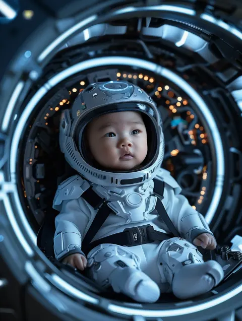 Futuristic Baby Engineer Factory