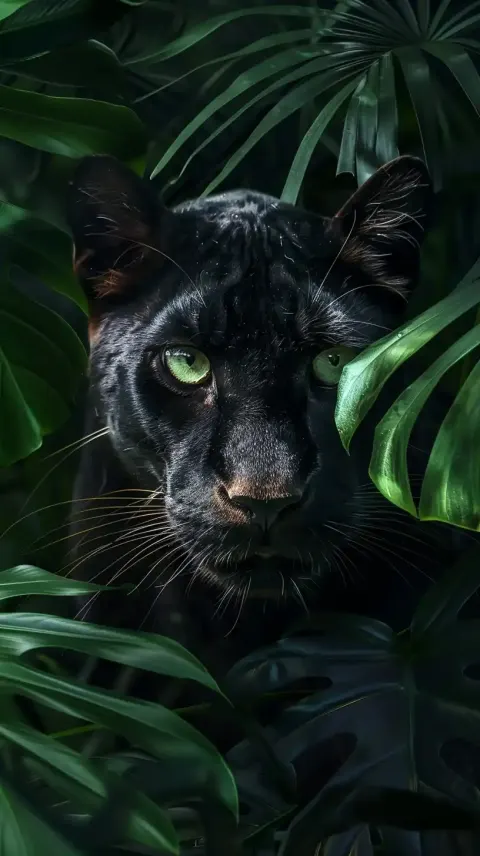 Realistic Panther Portrait Jungle