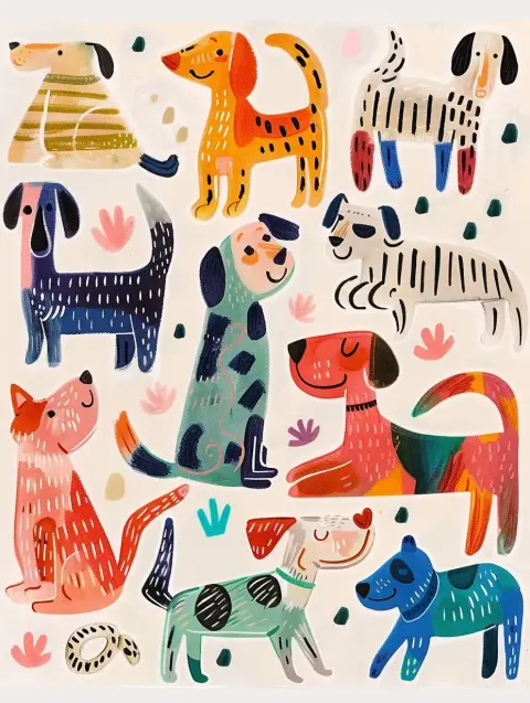 Watercolor Dog Stickers