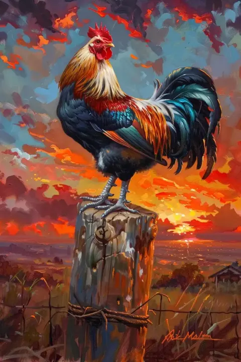 Baroque Rooster Sunrise