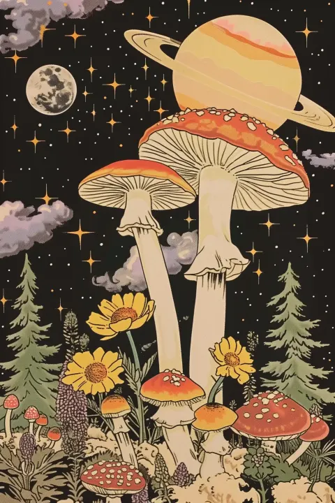 Colorful Mushroom Planet