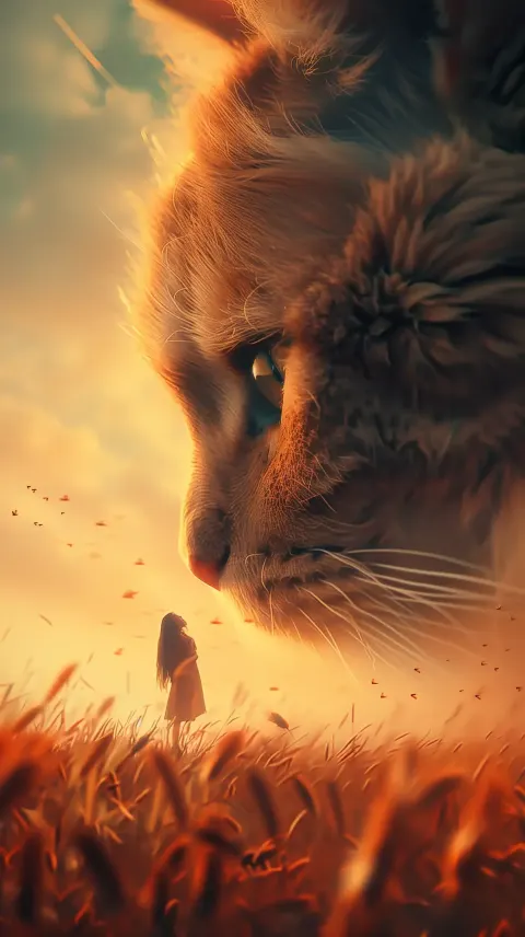 Giant Cat with Woman