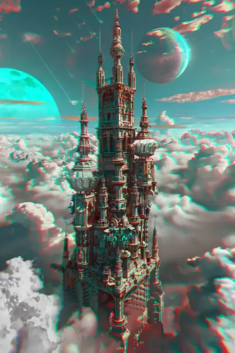 Anaglyphic Steampunk Spire