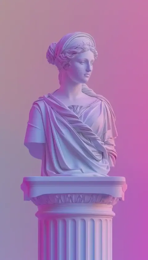 Pastel Renaissance Woman Sculpture