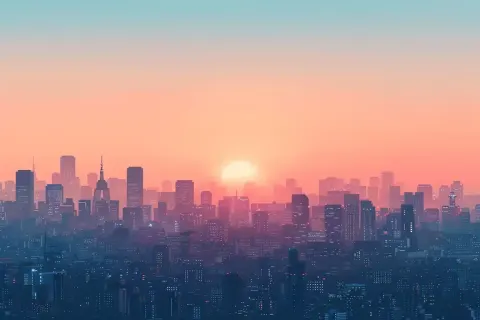 Minimalist City Sunrise