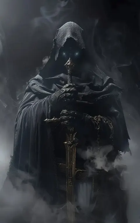Dark Fantasy Cloaked Figure