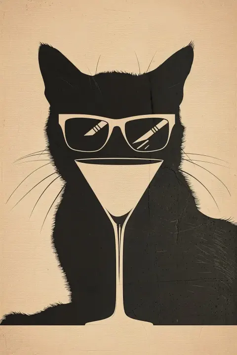Minimalist Martini Cat