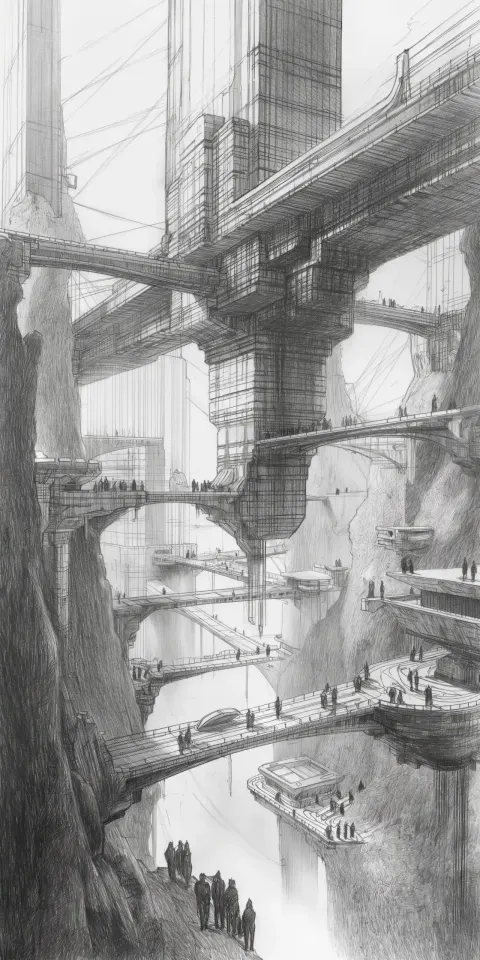 Brutalist Plaza Sketch
