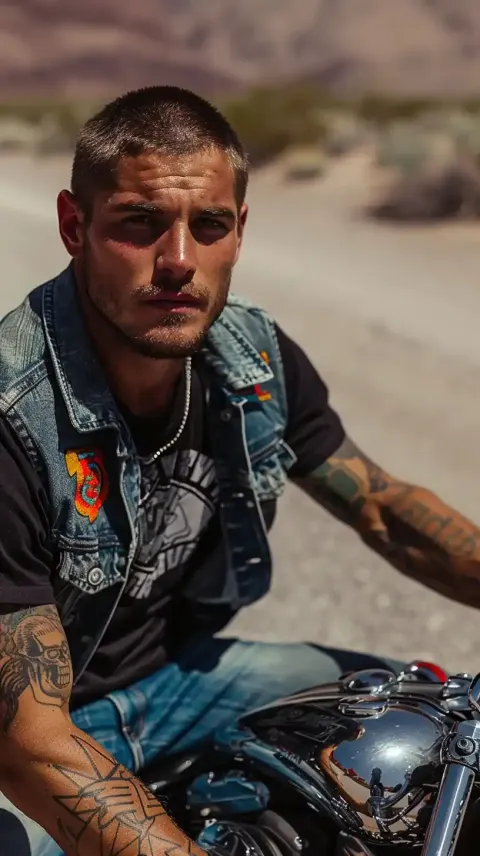 Desert Biker on Harley