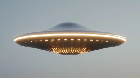 Hand-Drawn UFO in Sky
