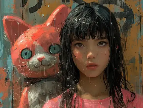 Girl  Hello Kitty Junji Ito Style