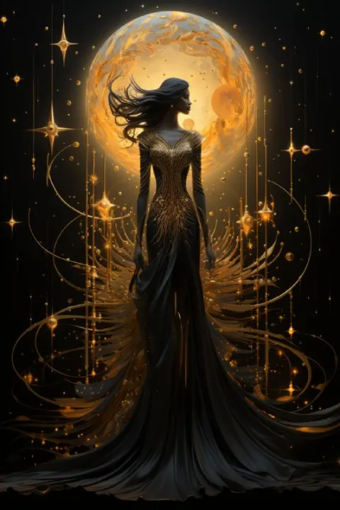 Erte Tarot Supreme King in Stylized Glowing Embellishment