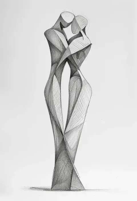 Abstract Human Support Sculpture