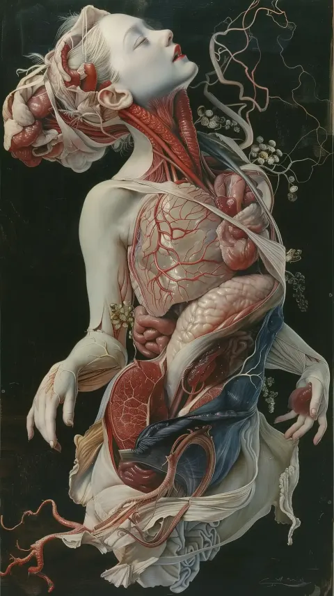 Surreal Nymph Anatomy Collage