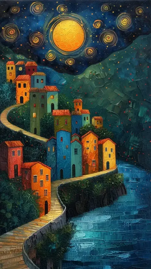 Starry Cityscape Van Gogh