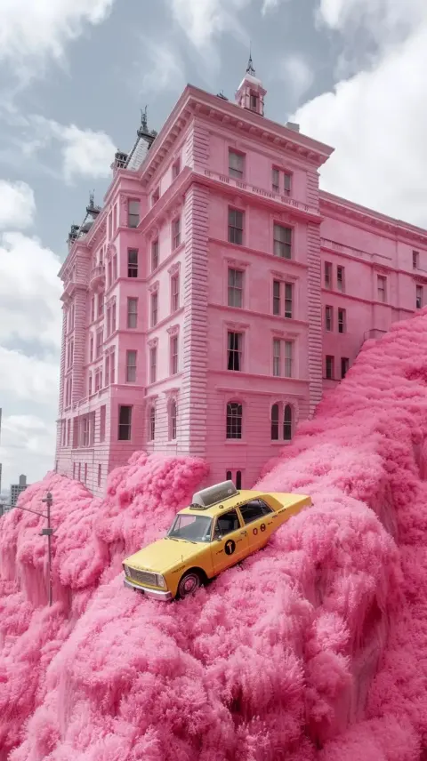 Fluffy Taxi with Pizza