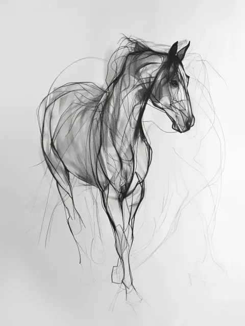 Minimalist Horse Sketch