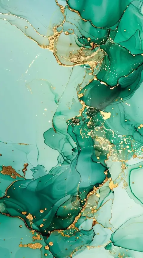 Elegant Gold Turquoise Ink