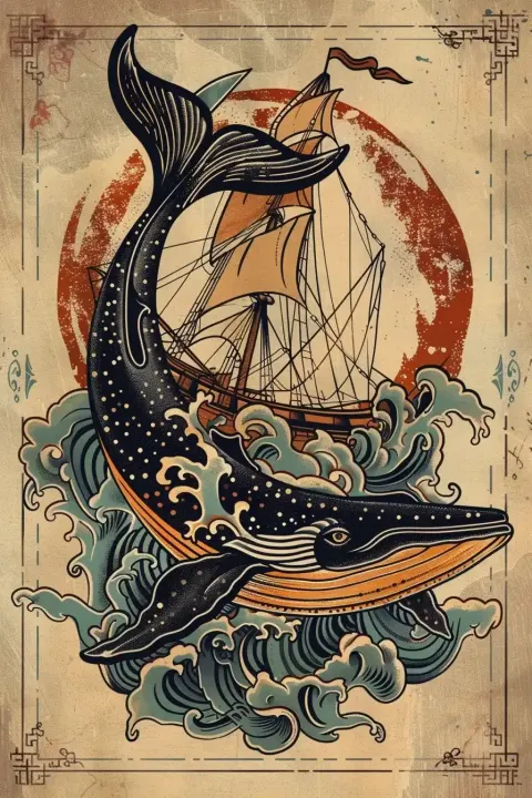 Traditional Whale Tattoo Art