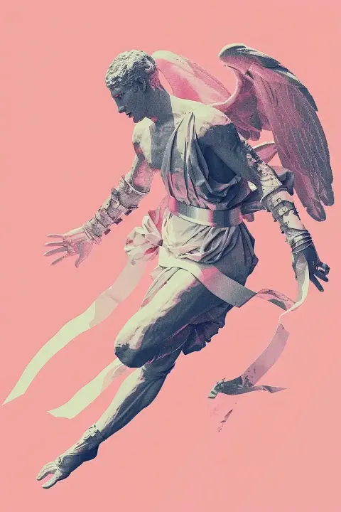 Cyberpunk God Statue Illustration