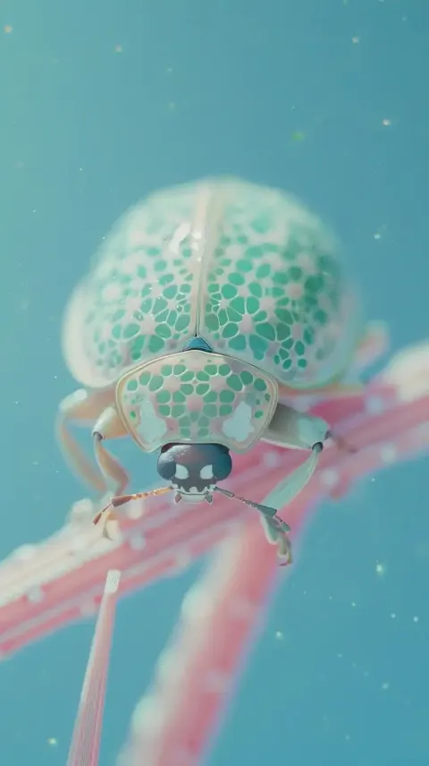 Geometric Ladybug at Sunrise
