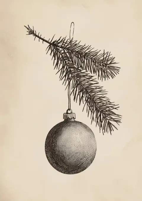 Folk Bauble on Beige
