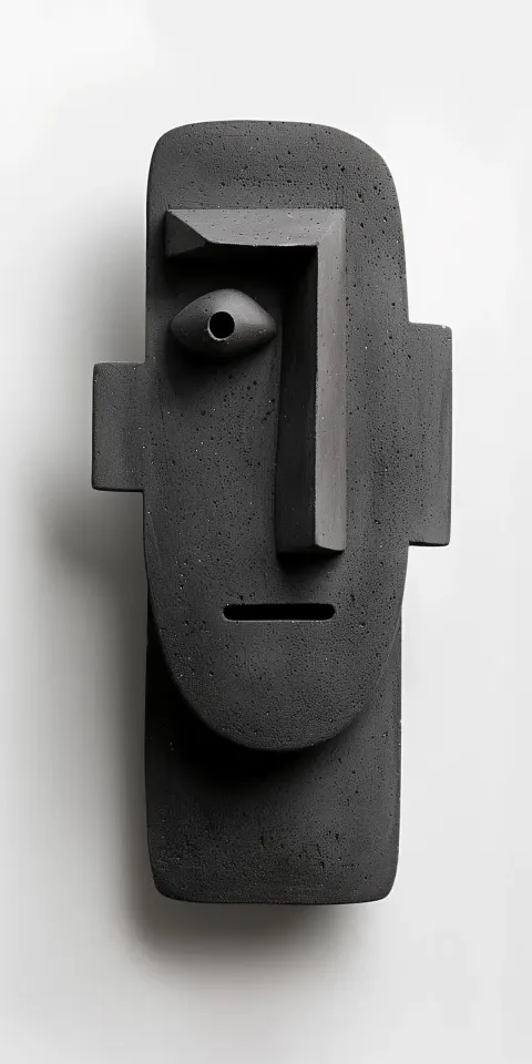 Cubist Face in Wood