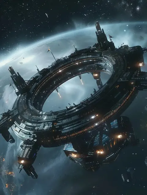 Futuristic Space Station on Mars