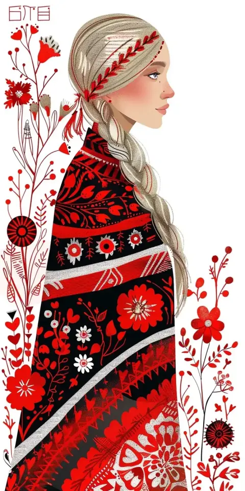 Ethnic Blonde Woman Illustration