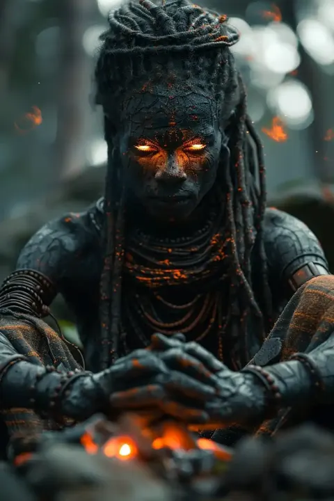 Realistic Stone God Fire