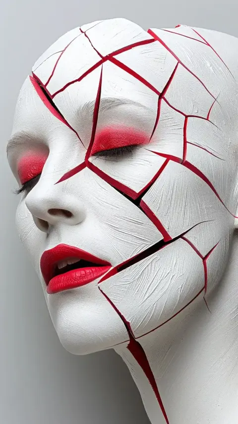 Red  White Chaos Face