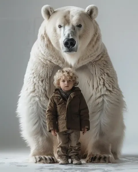 Realistic Child with Bear