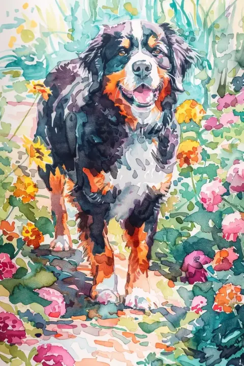 Watercolor Bernese Garden Path