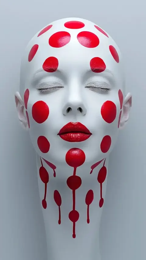 Spaced Red Dots on White