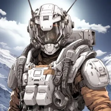 Gundam Pilot Coloring Book Close-Up with Mecha Backdrop