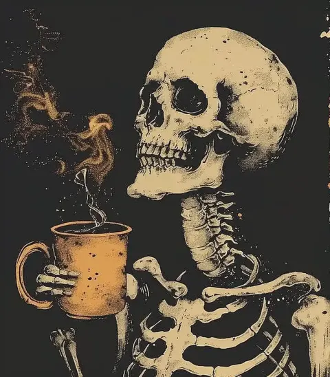 Vintage Skeleton Coffee Punk