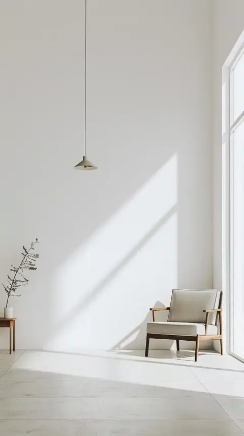 Minimalist White Living Room