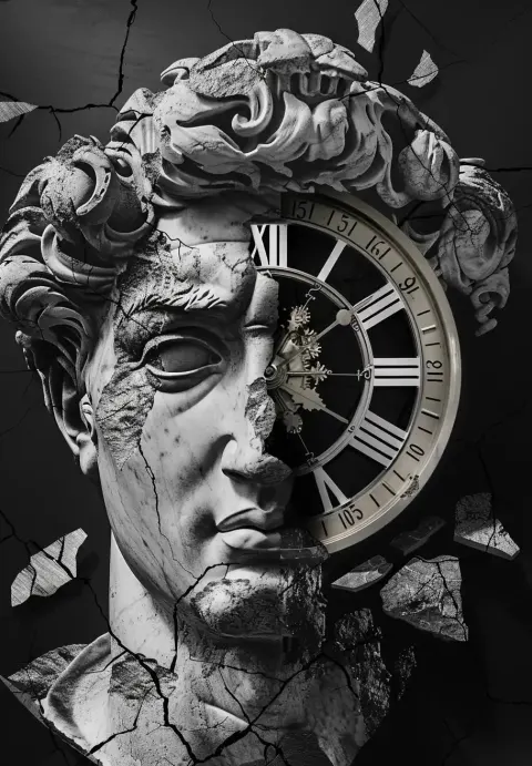 Value Clock Statue Dark Nouveau