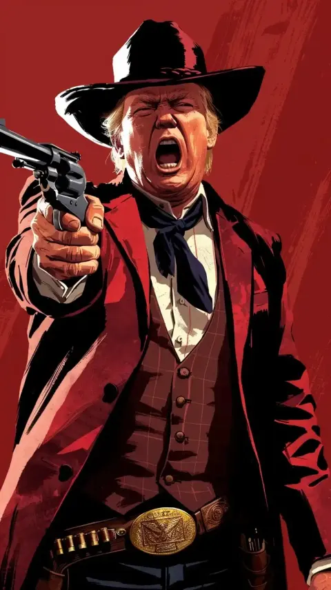Western Gunslinger in Red
