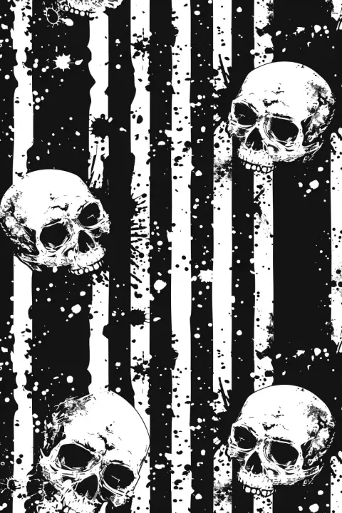 Grunge Skulls Vector Pattern