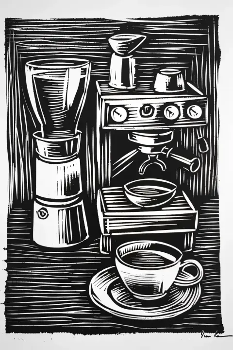 Industrial Linocut Espresso