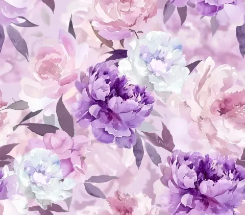 Pastel Peony Watercolor Pattern