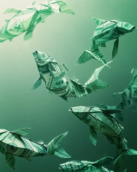 Surreal Fish Money Art