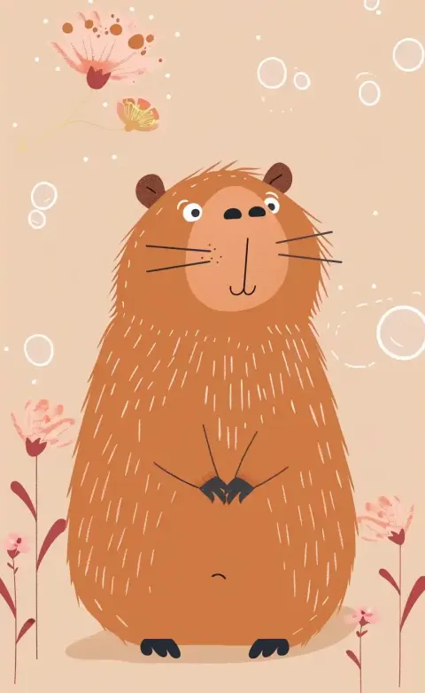 Cartoon Capybara Whimsical Charm