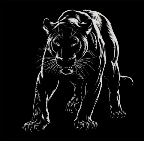 Vector Panther Jungle Adventure