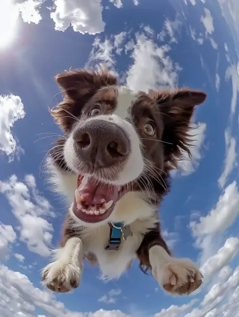 Fisheye Skydiving Dog