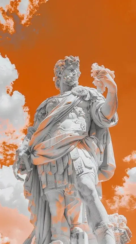Orange Infrared Roman Sculptures