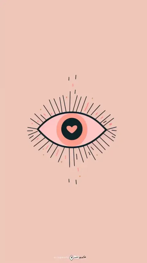 Minimalist Heart Eye Illustration
