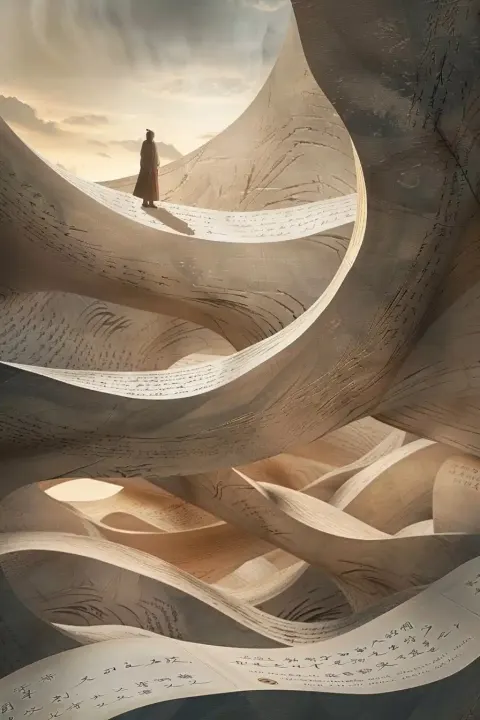 Ancient Calligraphy Vortex